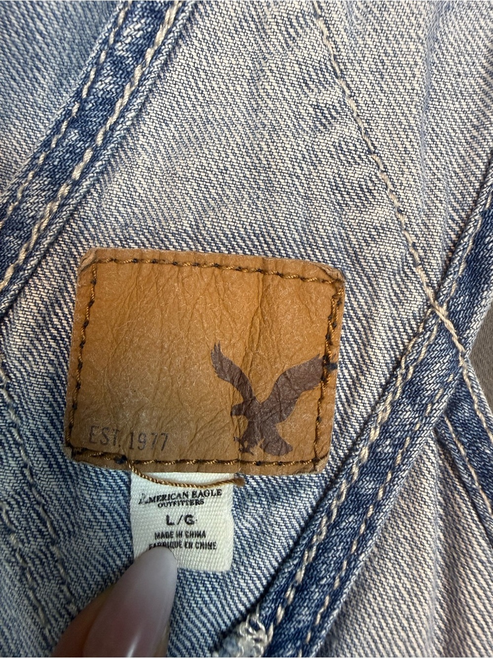 American Eagle Outfitters Light Blue Denim Short Overalls Large - Picture 5 of 9